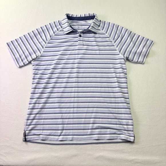 RHONE Other - Rhone Polo Shirt Mens Medium Blue Striped Short Sleeve Performance
